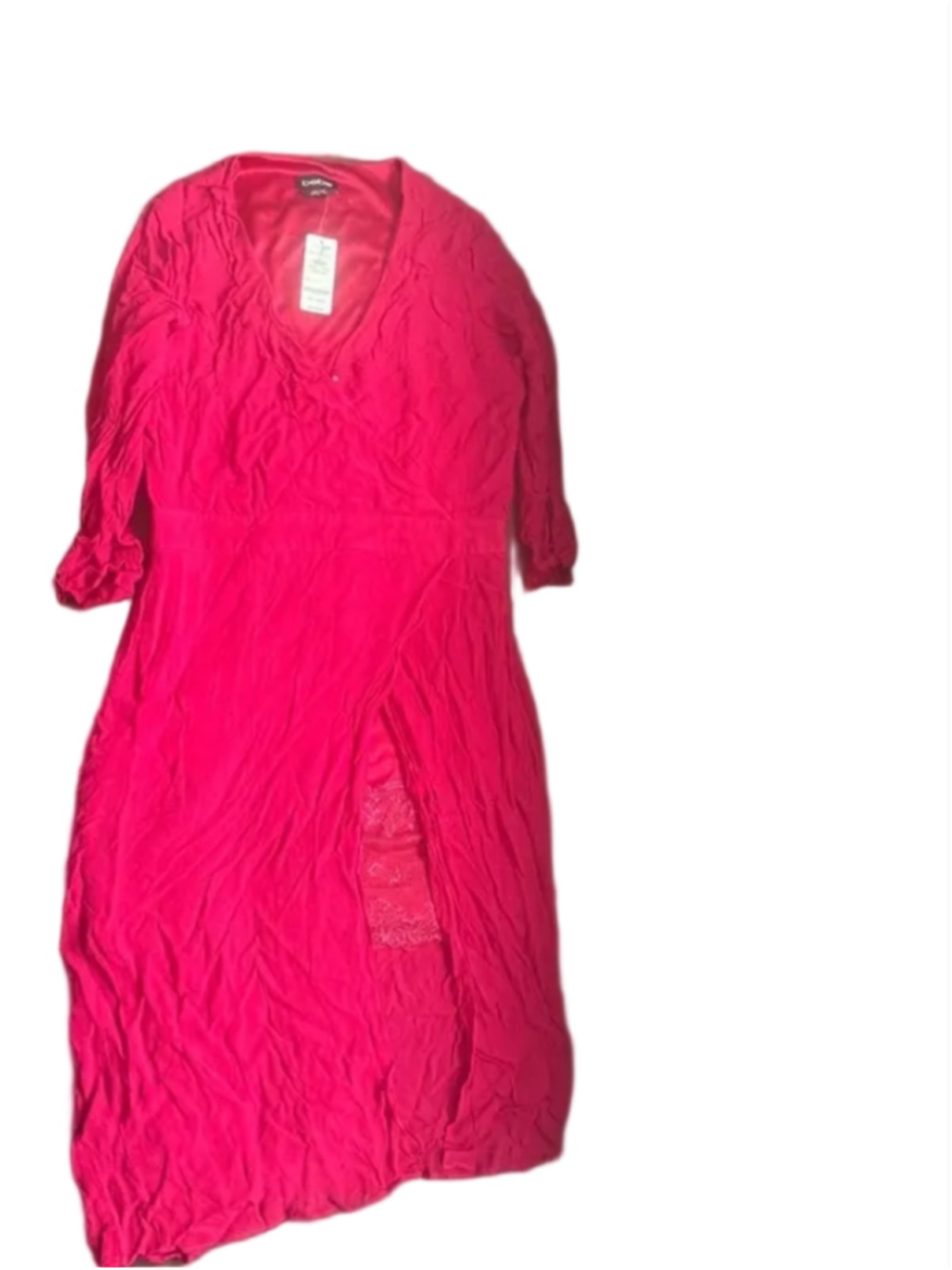 Bebe Clair Under Lace Trim Wrap Front Lined Dress SIZE 10 nwt